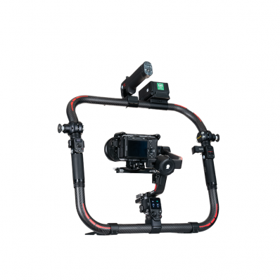 DJI RS 4 Pro gimbal met Tilta Advanced Ring Grip achteraanzicht